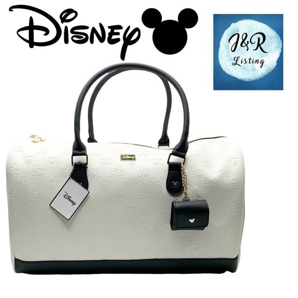 Disney Handbags - Disney Womens White Mickey Mouse Double Handle Strap Duffle Bag OS With Coin Bag